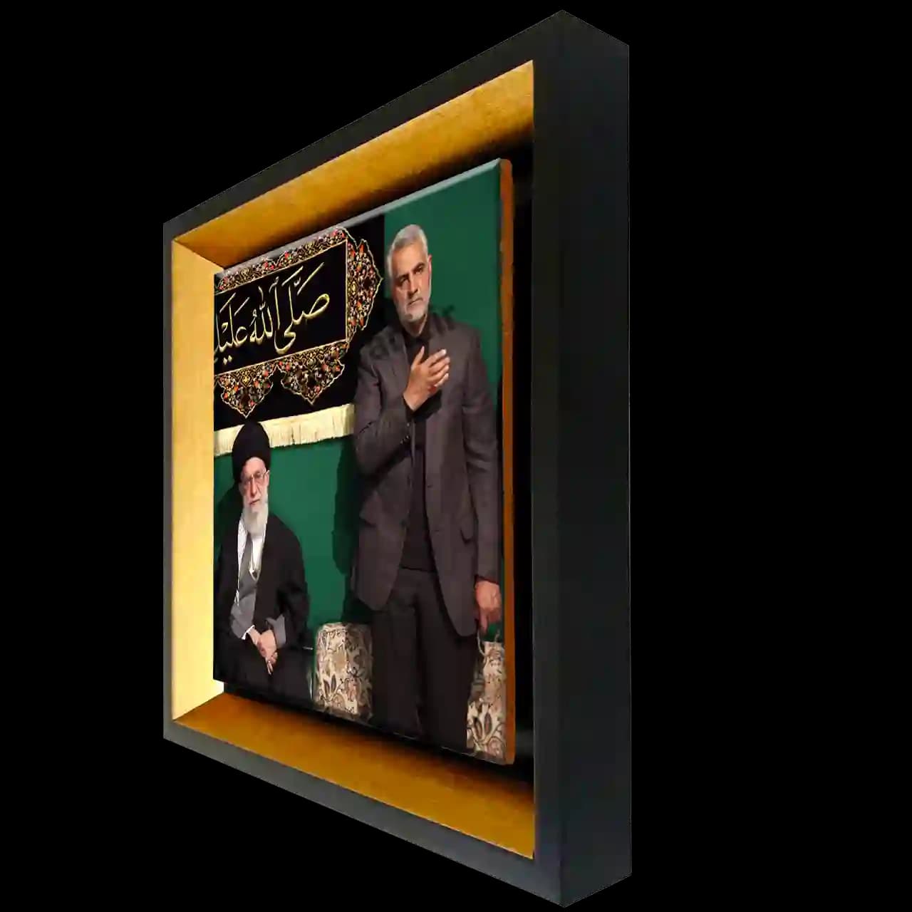 تابلو کاشی حاج قاسم و رهبری مدل 2ZG19 — تصویر ۲