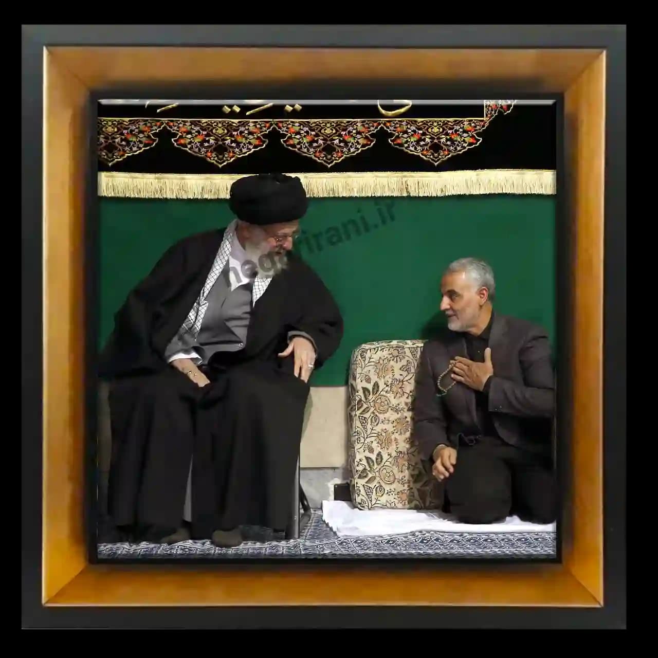 تابلو کاشی حاج قاسم و رهبری مدل 2ZG18