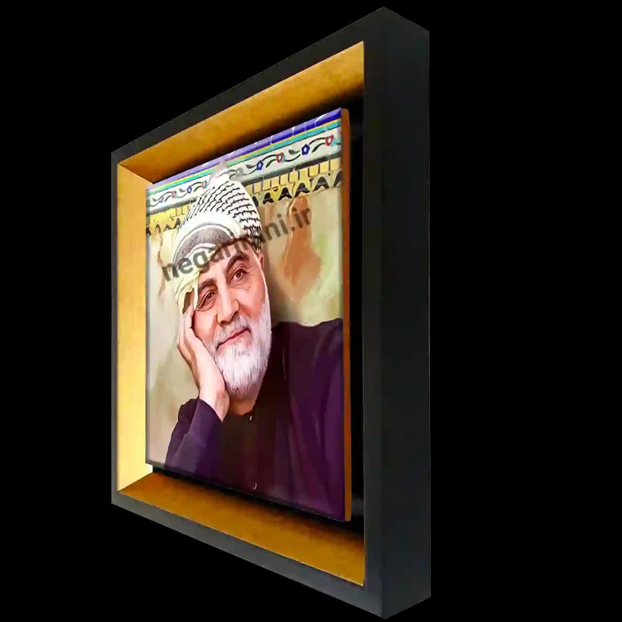 تابلو کاشی حاج قاسم سلیمانی مدل 2ZG5 — تصویر ۲