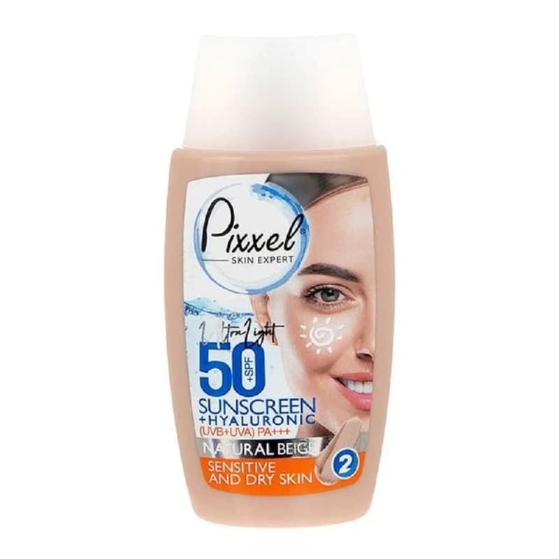 ضد آفتاب پیکسل +SPF50 رنگی بژ طبیعی پوست خشک و نرمال 50 میل