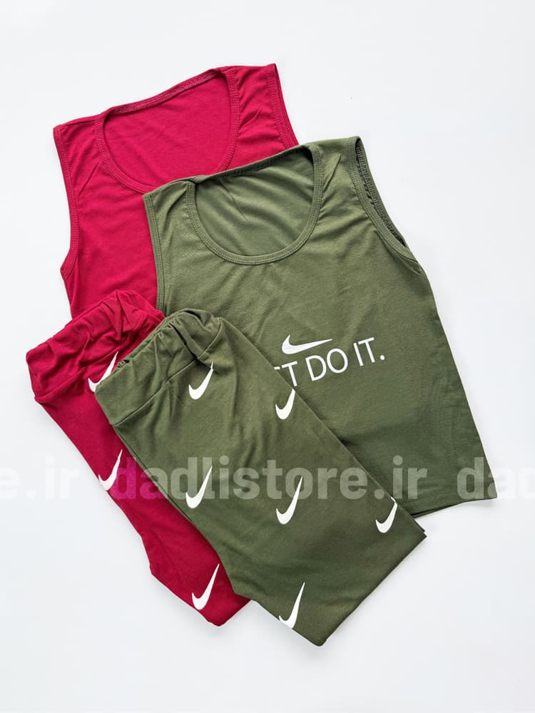 ست لباس راحتی تاپ و شلوارک کبریتی نایکی Nike — تصویر ۳