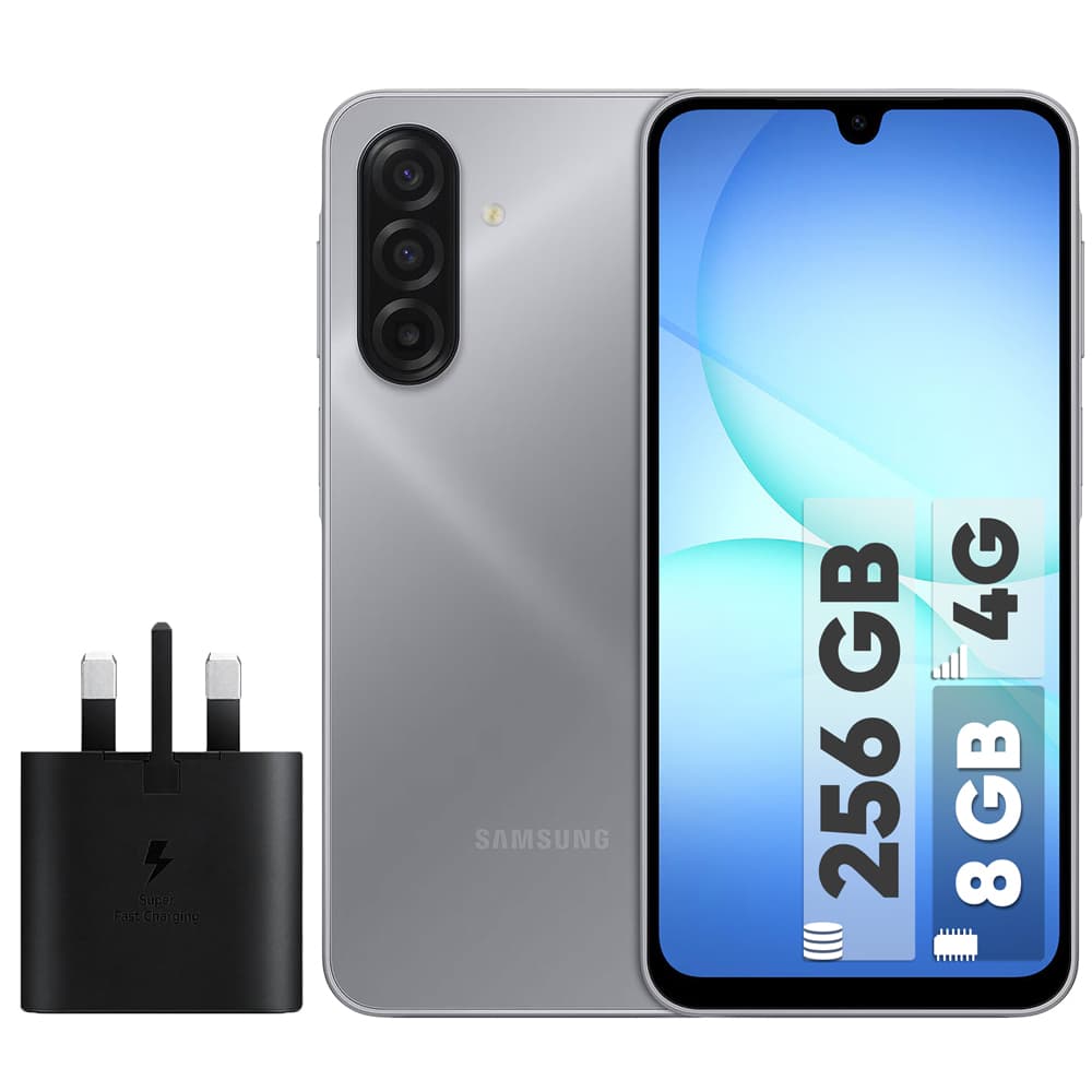 گوشی موبایل سامسونگ مدل Galaxy A17 4G دو سیم کارت ظرفیت 256 گیگابایت و رم 8 گیگابایت به همراه شارژر 25 وات سامسونگ