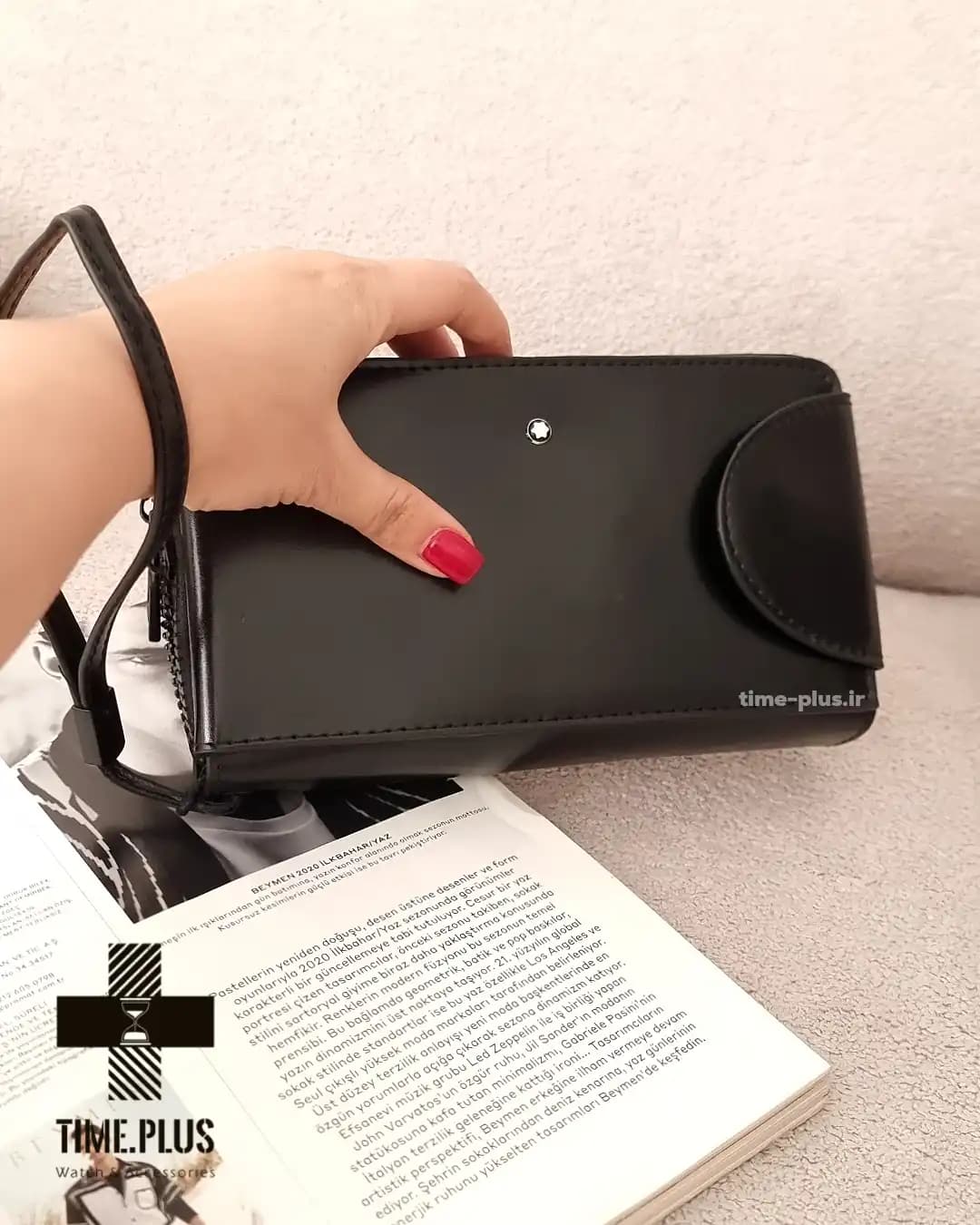 کیف مدارک مون بلان براق ۲ زیپ مدل جلو دفتری — تصویر ۵