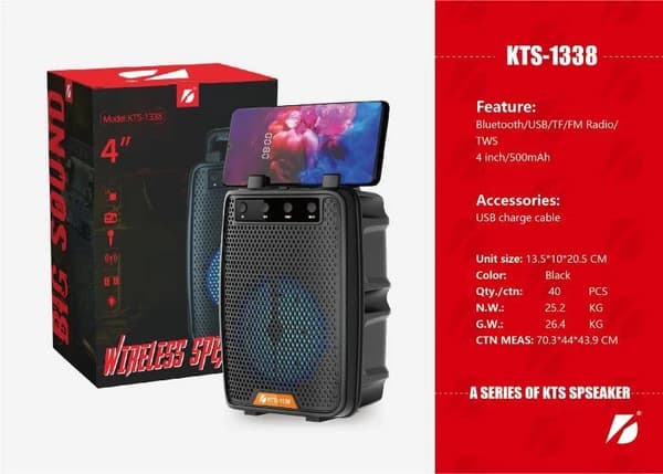 اسپیکر بلوتوثی قابل حمل کی تی اس مدل kts-1338 کدB17872 — تصویر ۴