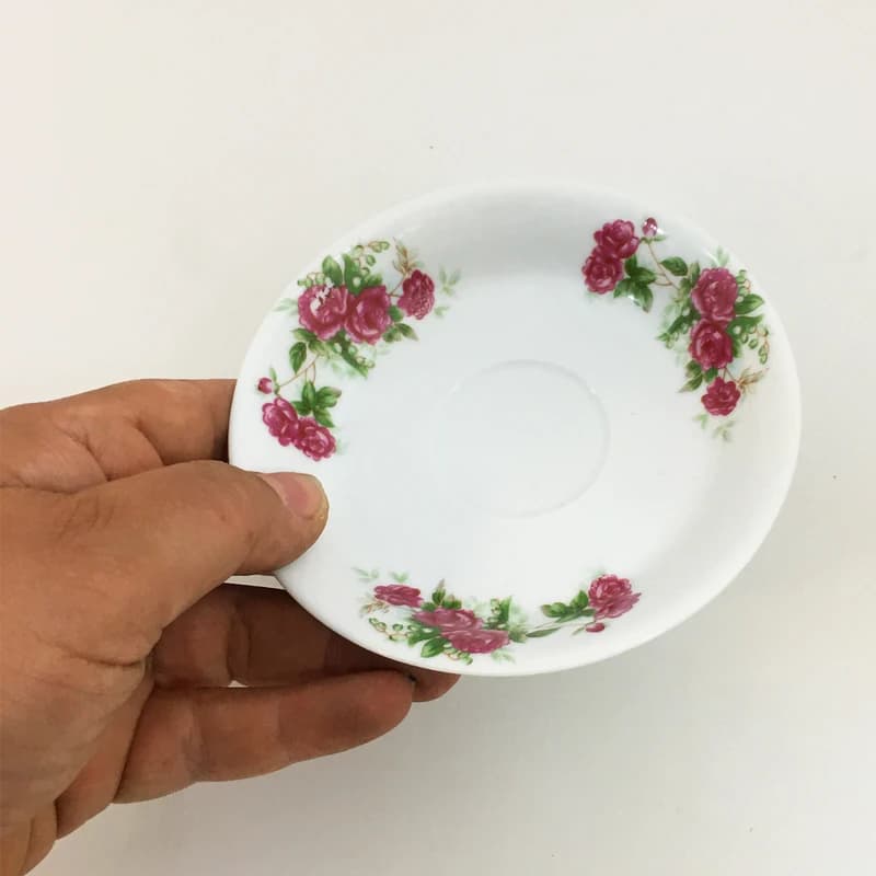 نعلبکی مدل گل سرخی نوستالژی بسته 6 عددی کد B17871 — تصویر ۲