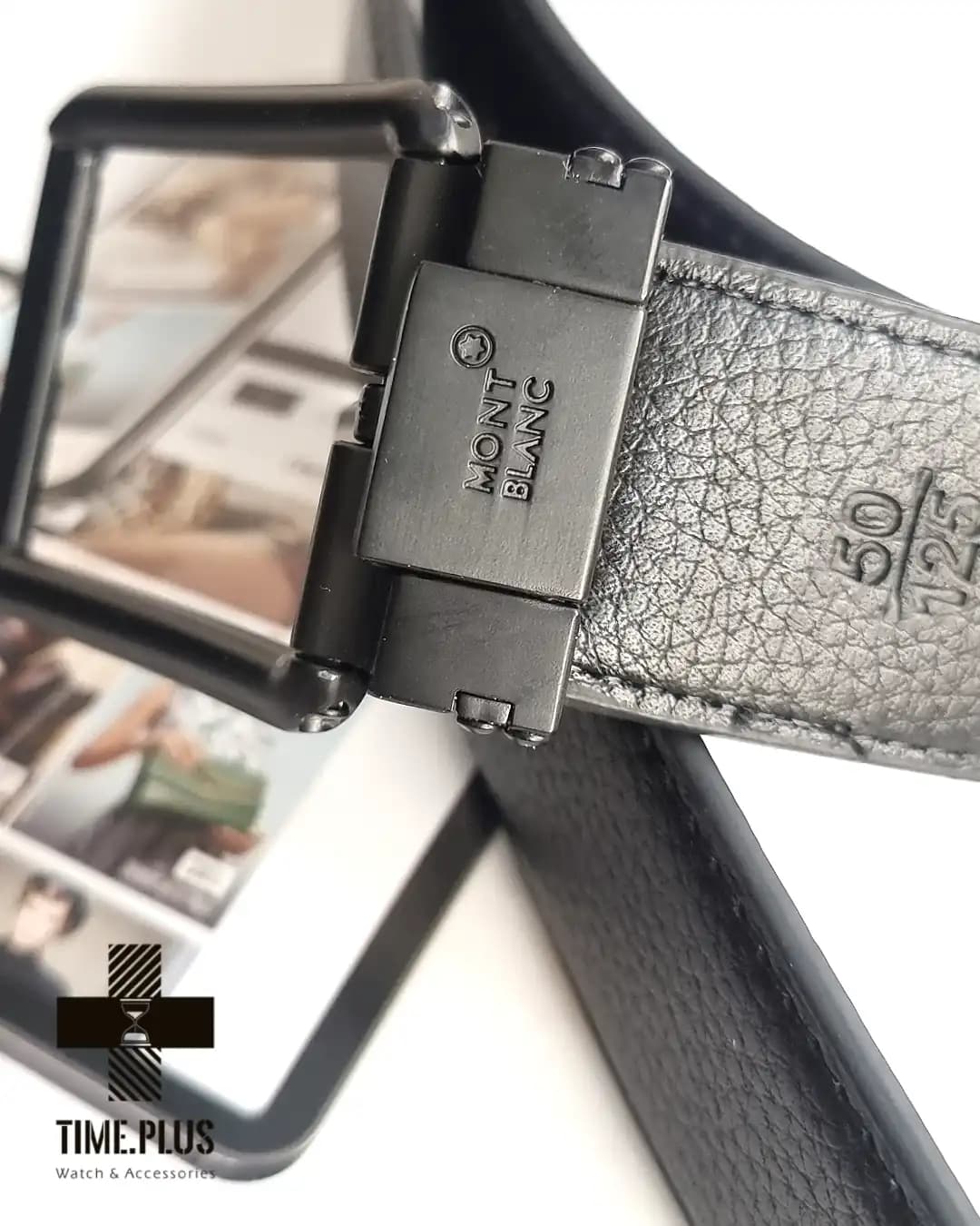 کمربند Montblanc سگک مشکی — تصویر ۷