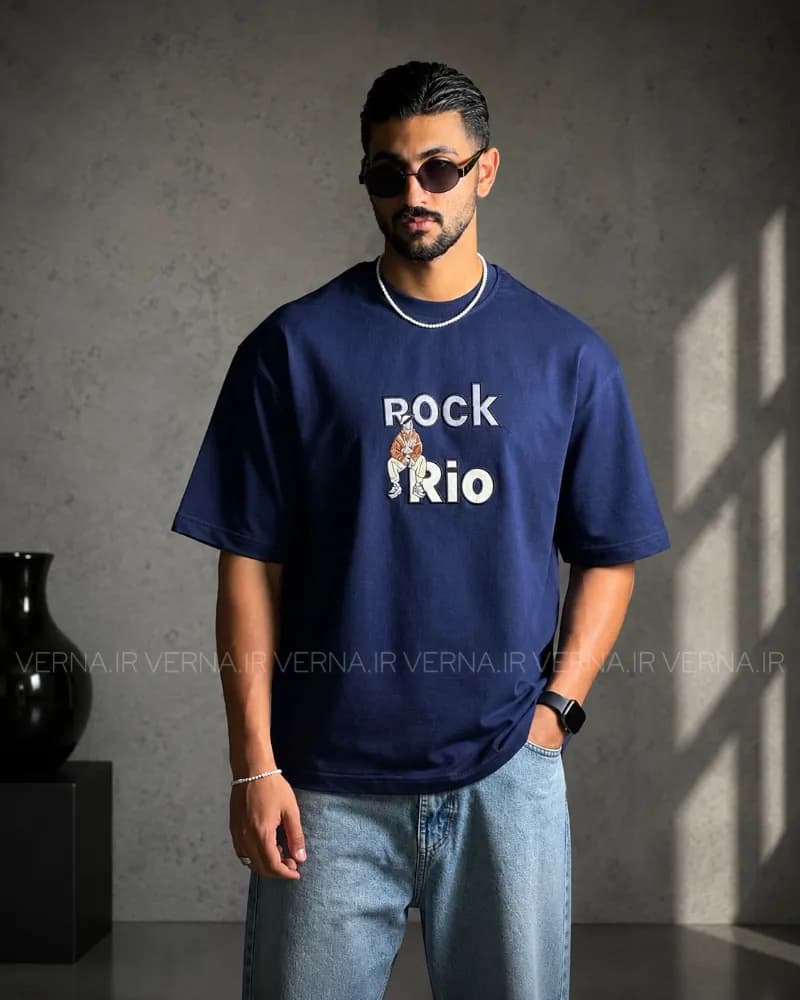 تیشرت مردانه گلدوزي ROCK RIO