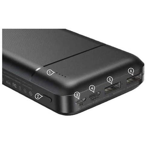پاوربانک کینگ کی پی اند پاور مدل PD-25 ظرفیت 20000 میلی آمپر ساعت رنگ مشکی کد B17585 — تصویر ۲