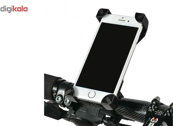 پایه نگهدارنده موبایل مناسب موتور و دوچرخه چهار گوشه رنگ مشکی مدلUniversal Bike Holder (کد : B17526) — تصویر ۳