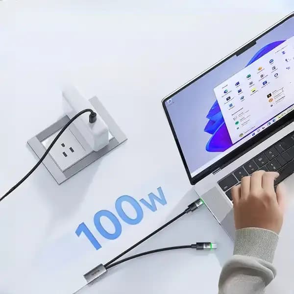 کابل شارژ چند سر تایپ سی 100 وات 1.5 متر مک دودو 2in1 CA-6740 — تصویر ۲