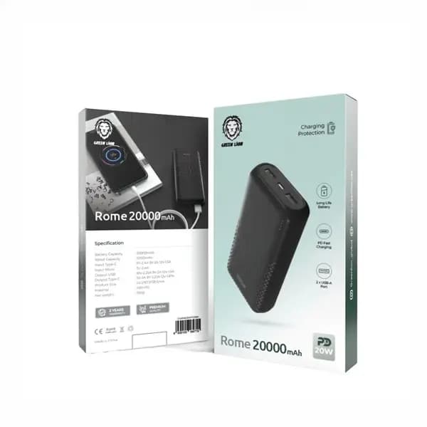 پاوربانک 20 وات 20000 گرین لاین GNRME20KPD2BK — تصویر ۲
