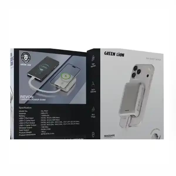 پاور بانک وایرلس 10000 گرین لاین GL-PX57 GNRVN10PBSL — تصویر ۲