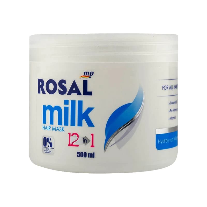 ماسک مو رزال مدل شیر 12 در 1 (milk 12 in 1) بدون سولفات حجم 500 میلی لیتر