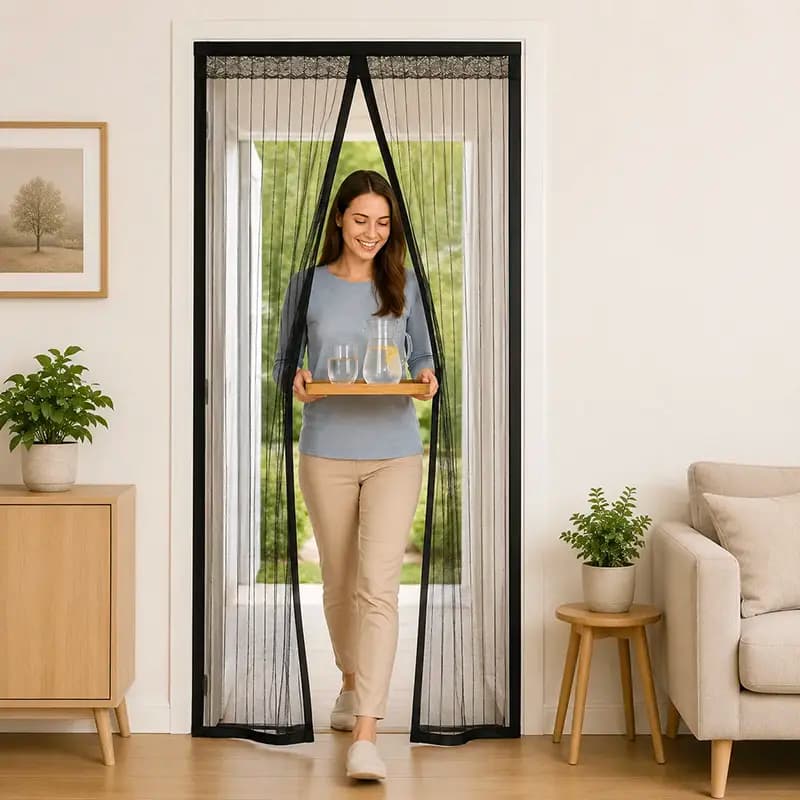 پرده توری مگنتی عرض 240 ارتفاع 290 سانتیمتر | ارسال رایگان | پرده توری مغناطیسی — تصویر ۲
