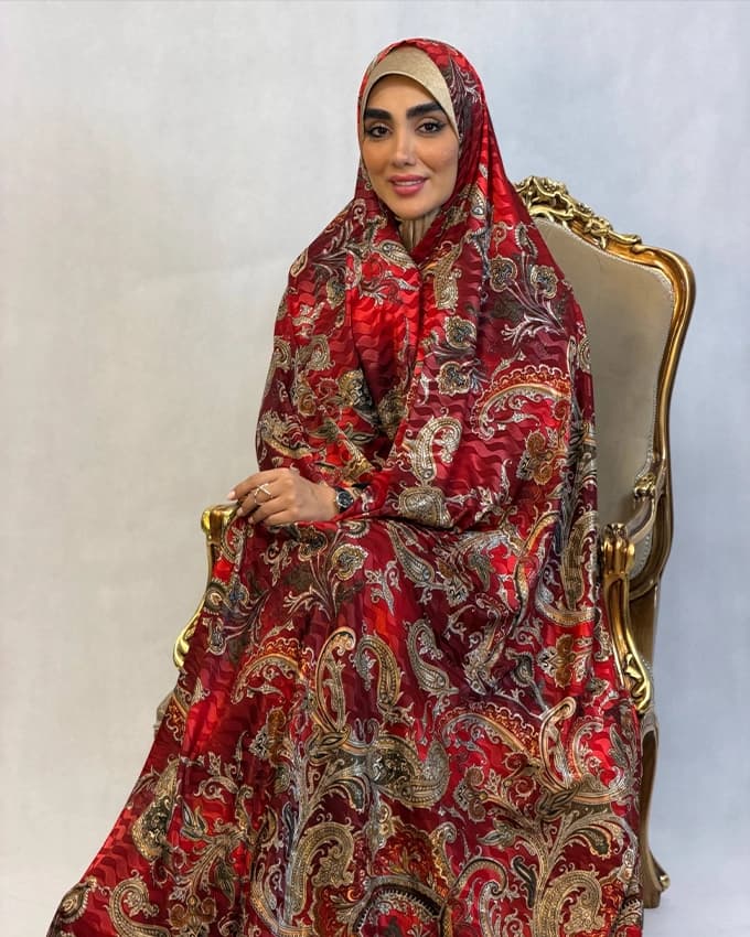 چادر رنگی قواره ژاکارد ابریشم اندونزی 1 — تصویر ۳