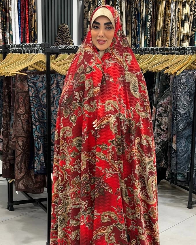 چادر رنگی قواره ژاکارد ابریشم اندونزی 1 — تصویر ۲