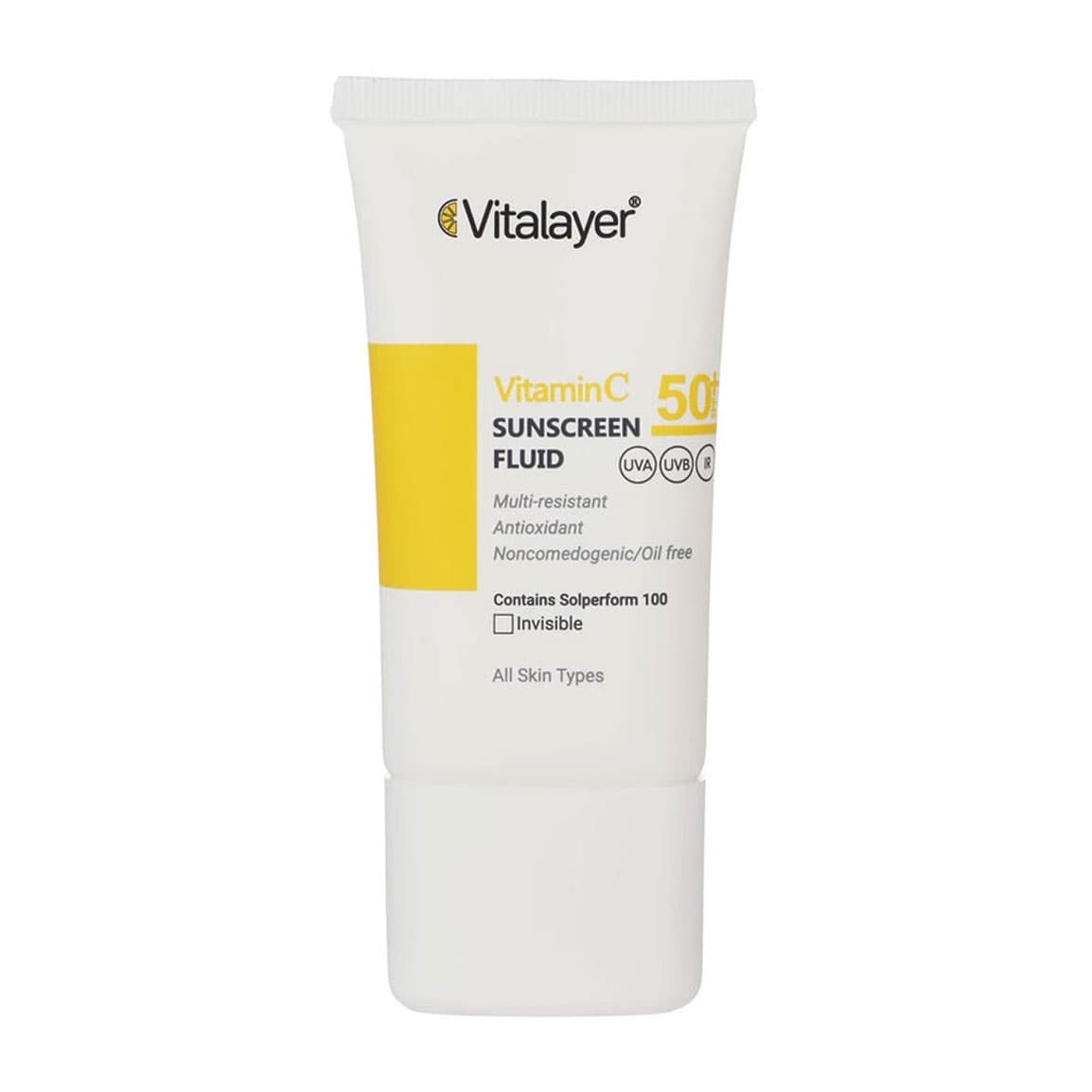 ویتالایر ضد آفتاب spf 50 فلوئیدی بی رنگ ویتامین سی 50 میل