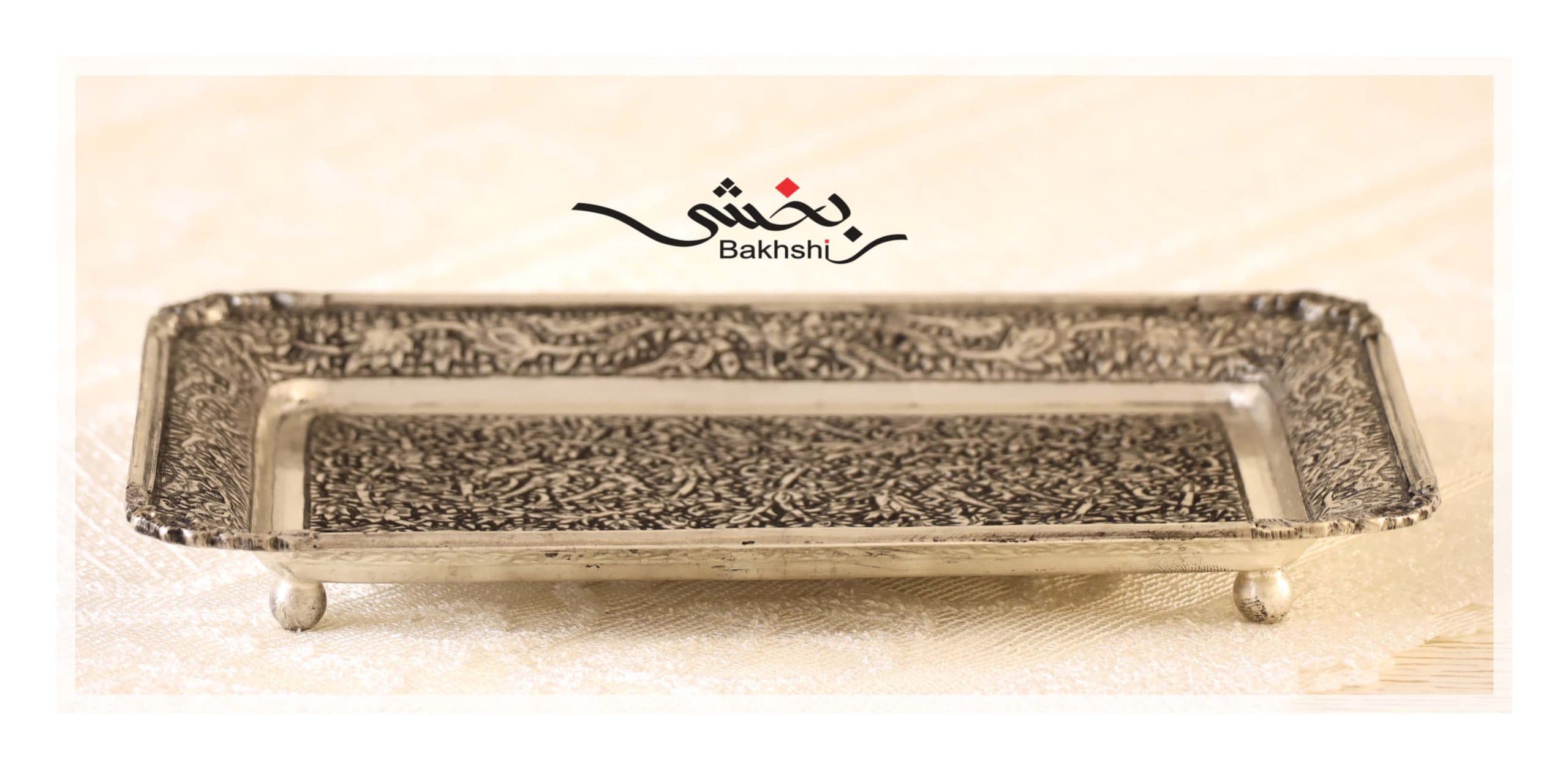 فرمانبر نقره قلم گل و مرغ درجه یک _ عیار 90% _ 303.3 گرم — تصویر ۲