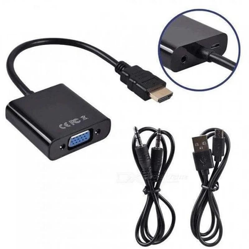 تبدیل HDMI به VGA با صدا و کابل میکرو USB