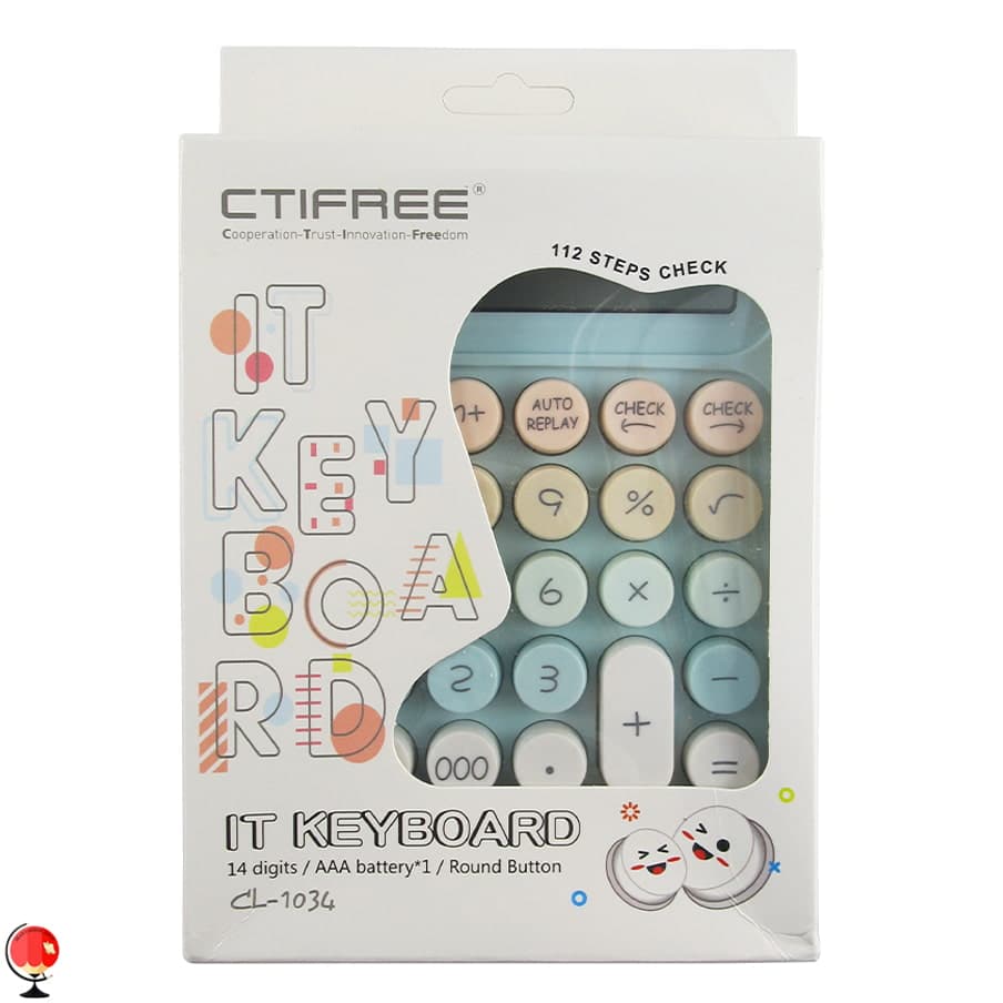 ماشین حساب فانتزی رنگی CTIFREE مدل CL-1034 آبی — تصویر ۴