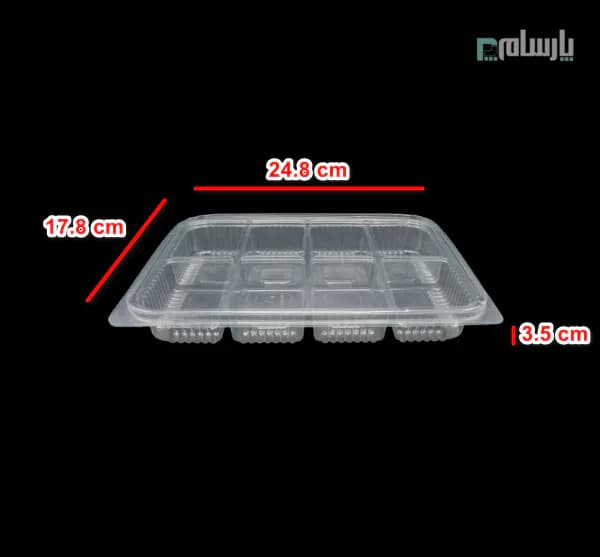 ظرف یکبار مصرف 8 خانه درب لولایی-پت — تصویر ۲