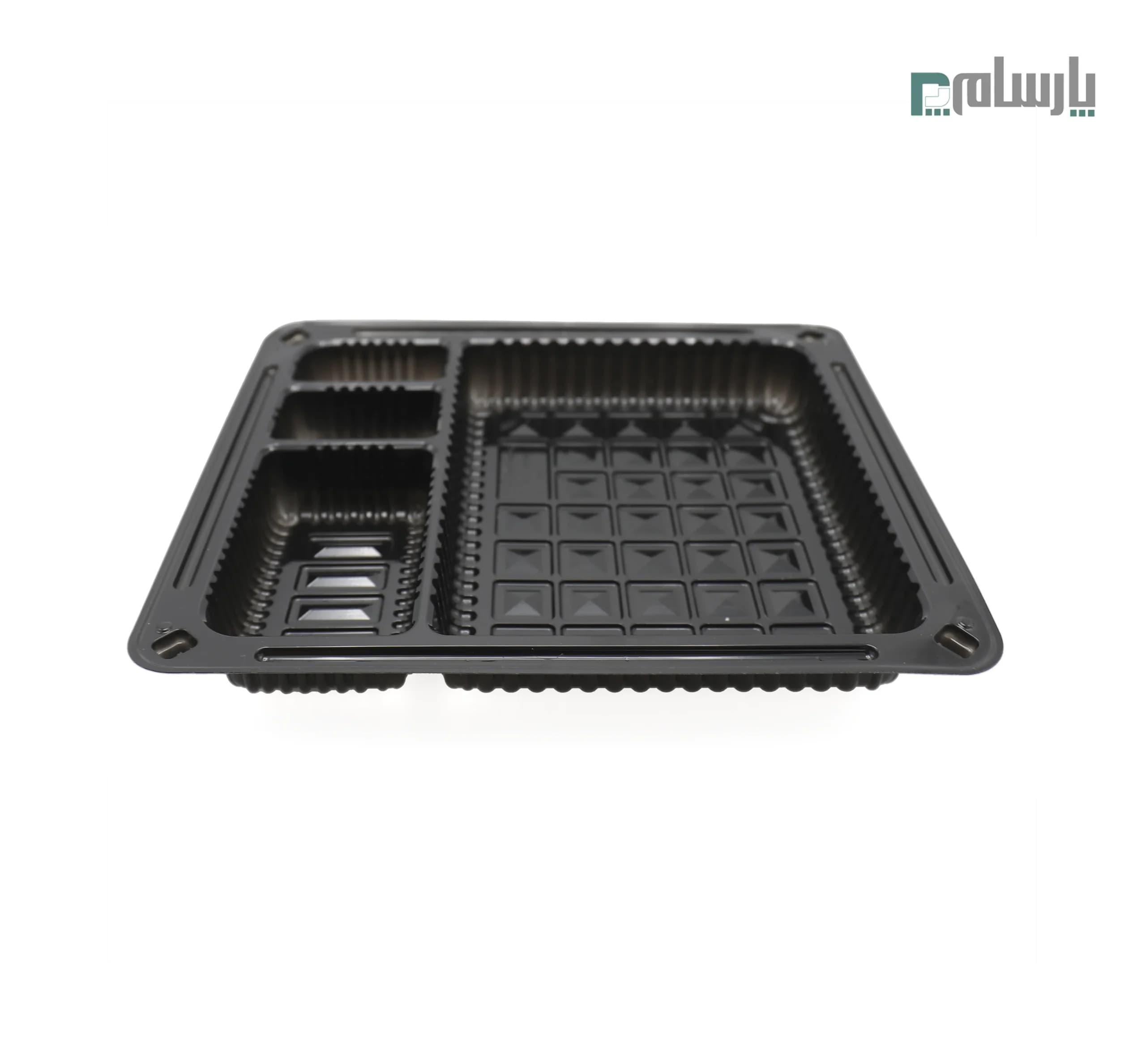 ظرف یکبار مصرف زیره فانتزی 4 خانه مشکی