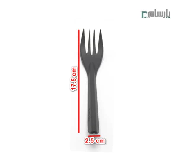 چنگال یکبار مصرف میلان مشکی — تصویر ۲