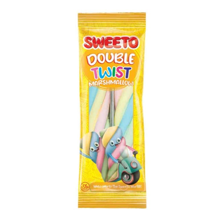 مارشمالو سویتو Sweeto Double Twist با طرح پیچ خوردگی رنگین کمان 23 گرم