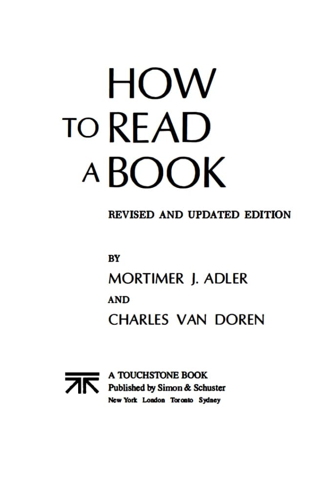 کتاب How to Read a Book (چگونه یک کتاب بخوانیم) نسخه انگلیسی PDF | مورتیمور جی. آدلر، چارلز ون دورن