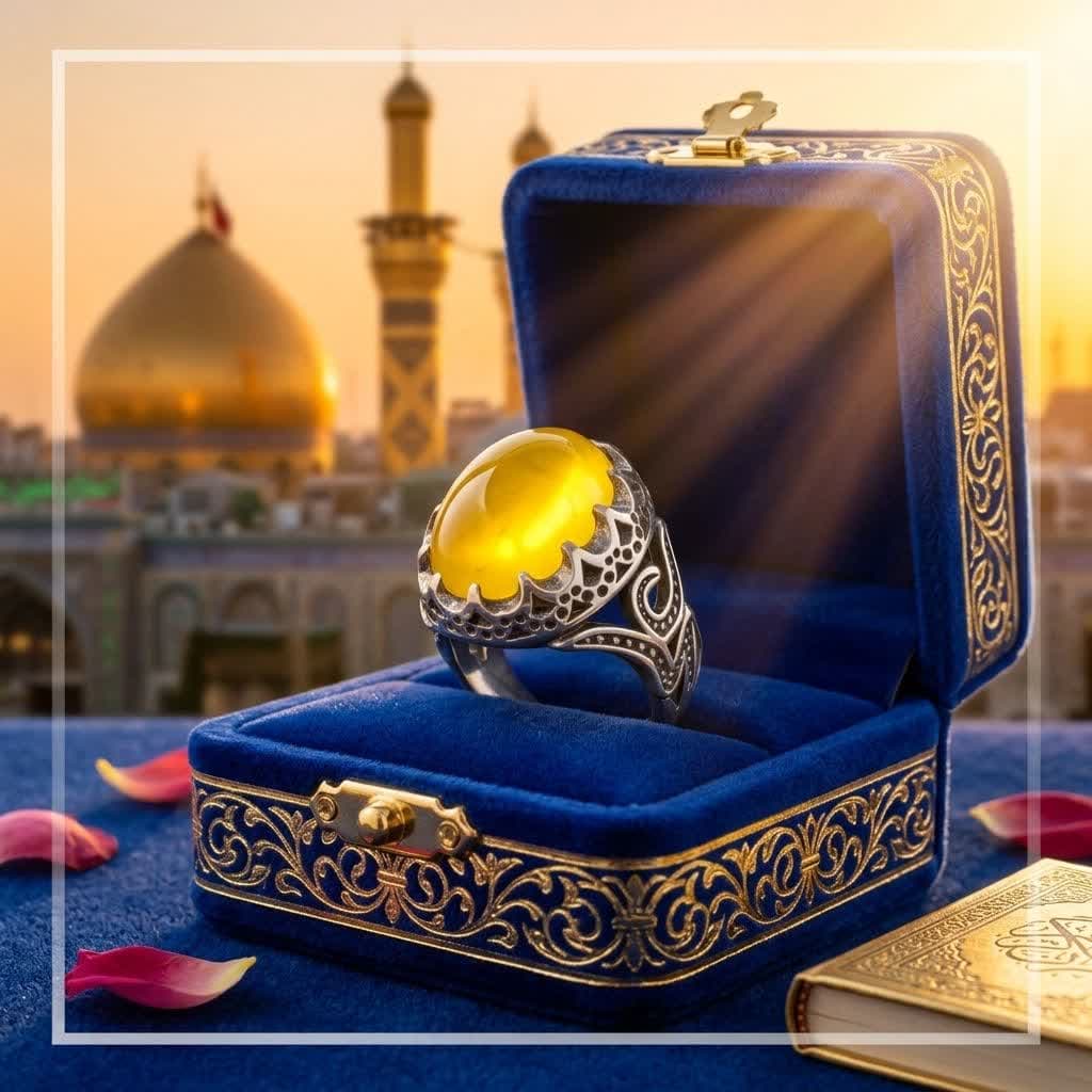 انگشتر آلیاژی عقیق زرد | انگشتر آلیاژی با سنگ عقیق زرد شیک و چشمگیر کد 5303