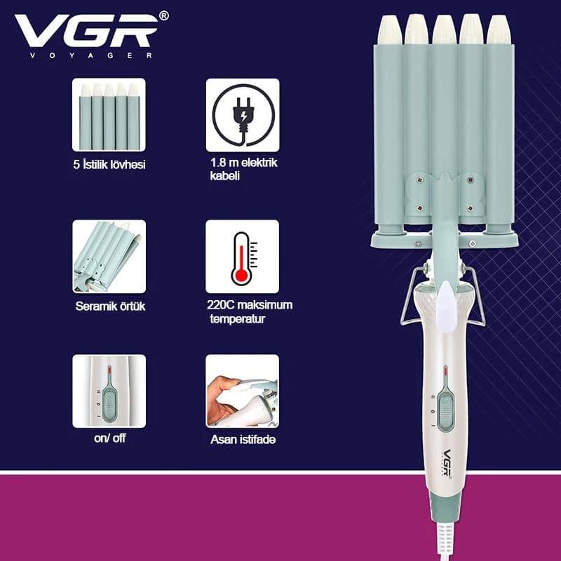 بابلیس و فر کننده مو وی جی آر مدل VGR-597 پنج لول SS — تصویر ۳