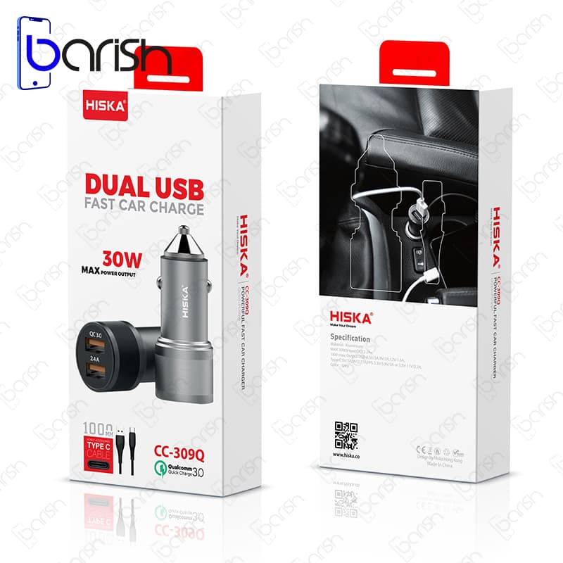 شارژر فندکی 30وات هیسکا CC-309Q — تصویر ۳