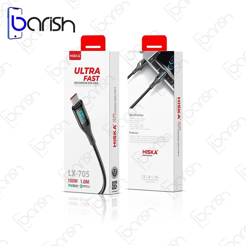 کابل دیتا و شارژ دو سر Type-C هیسکا مدل LX-705 — تصویر ۵
