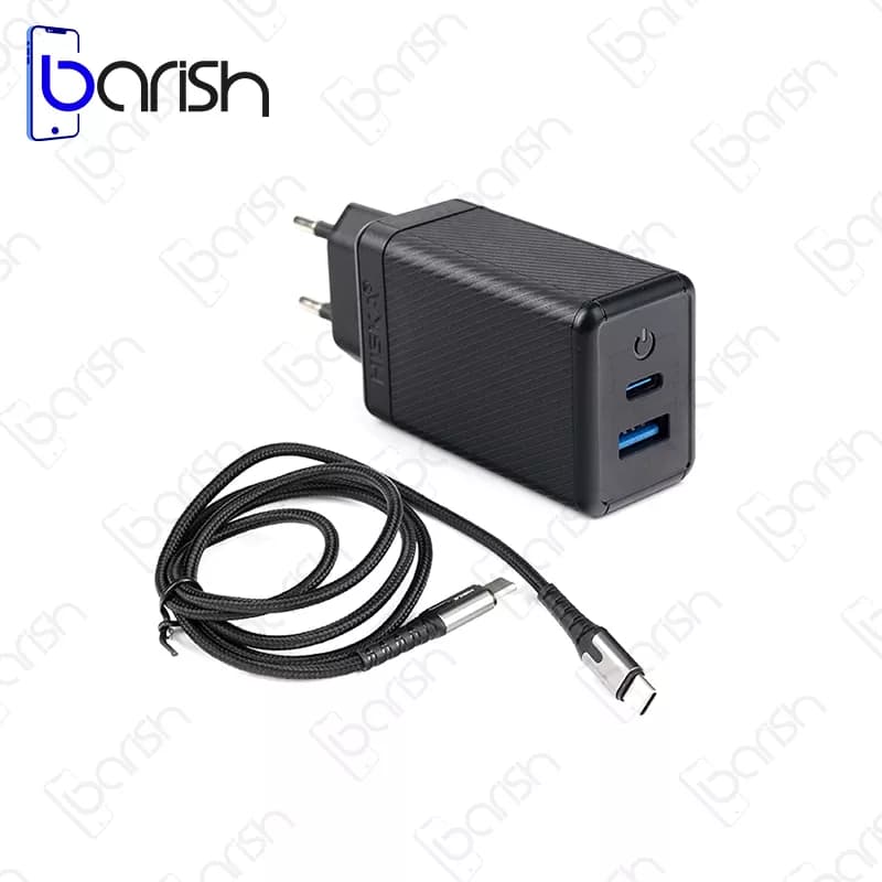 شارژر دیواری 65 واتی هیسکا مدل H-126GaN همراه با کابل Type-C