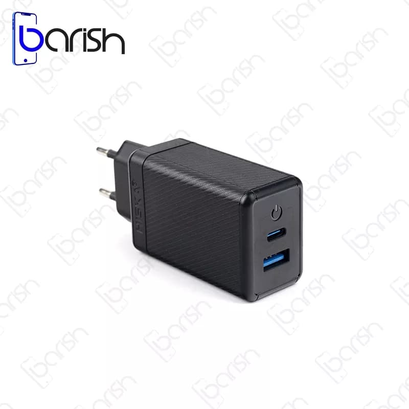 شارژر دیواری 65 واتی هیسکا مدل H-126GaN همراه با کابل Type-C — تصویر ۳