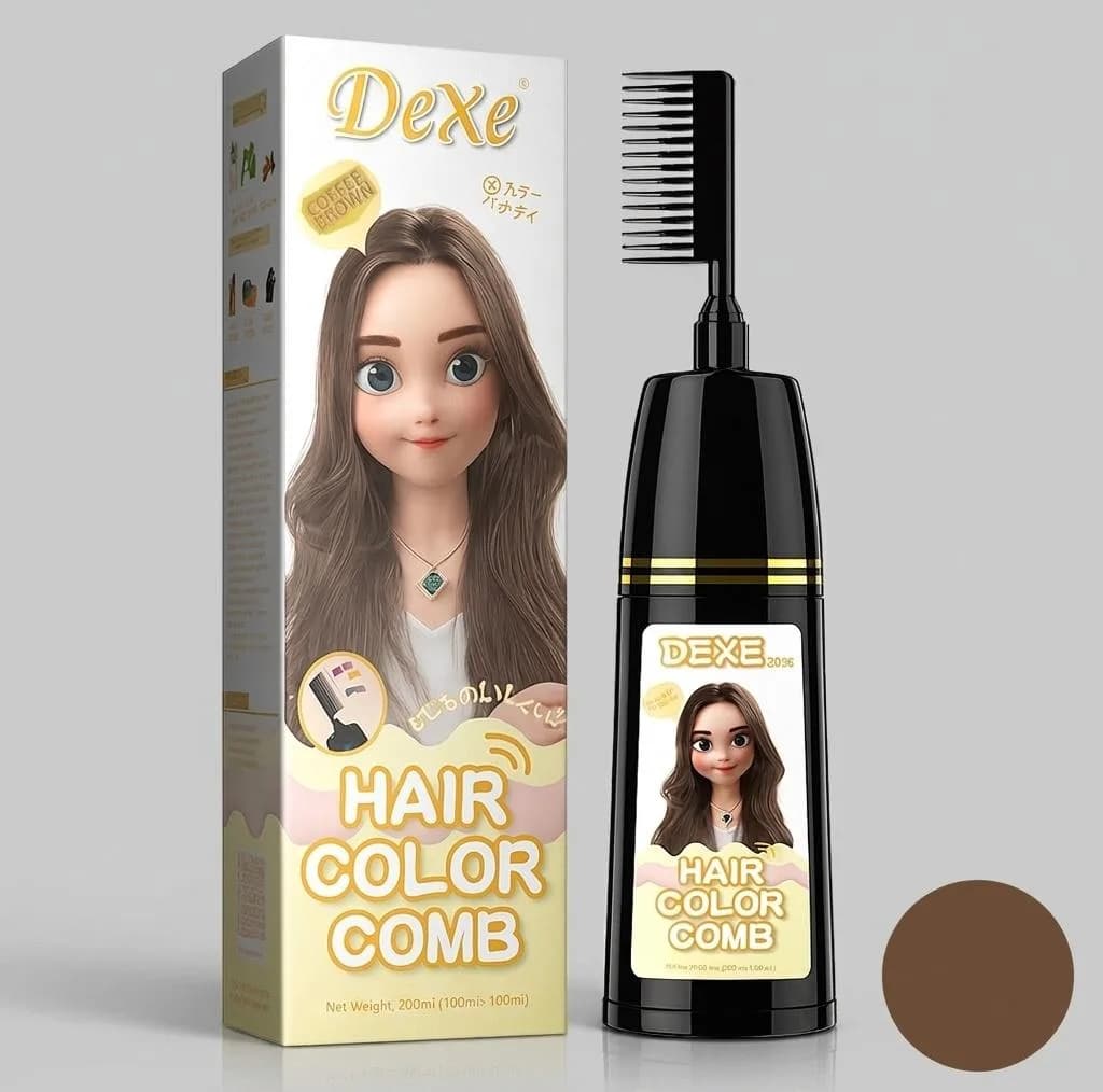 فوم رنگ مو موقت دکسی مدل Comb حجم 200 میلی لیتر رنگ قهوه ای — تصویر ۳