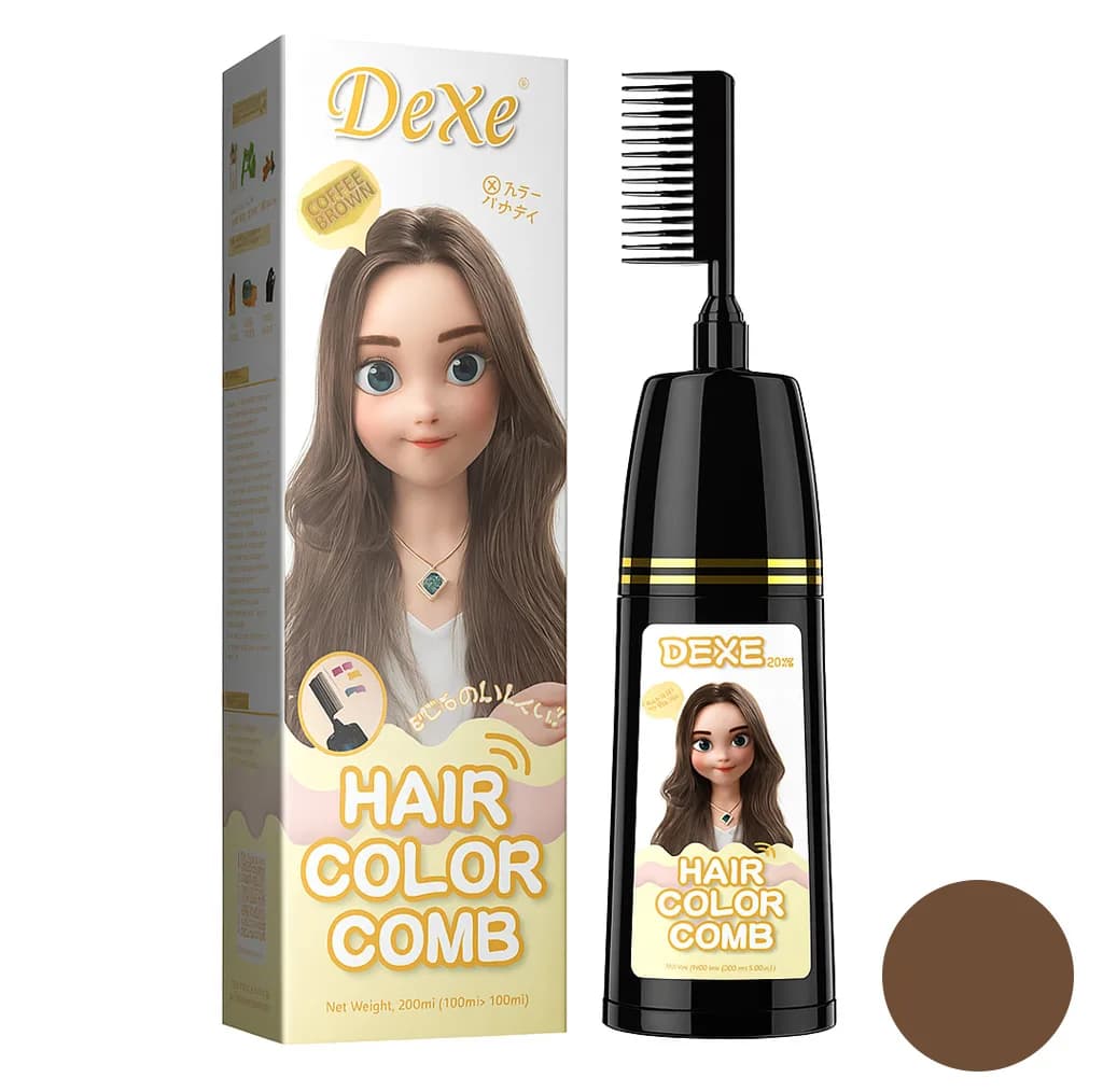 فوم رنگ مو موقت دکسی مدل Comb حجم 200 میلی لیتر رنگ قهوه ای — تصویر ۴