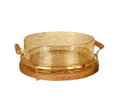 کاسه سالاد خوری چوبی بی.وی.کی مدل کاریزما طلایی کد VK412520