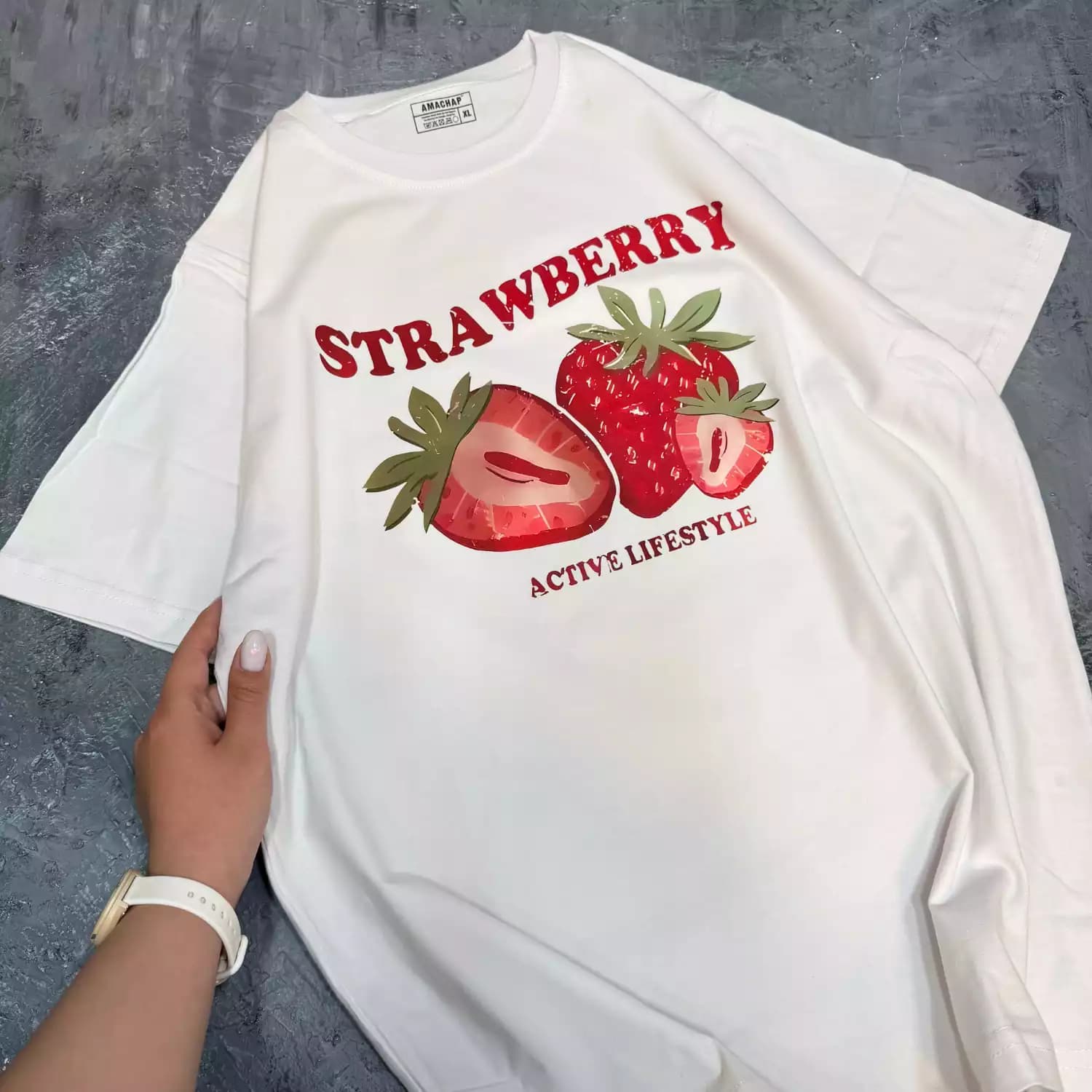 تیشرت طرح StrawBerry توت فرنگی — تصویر ۴