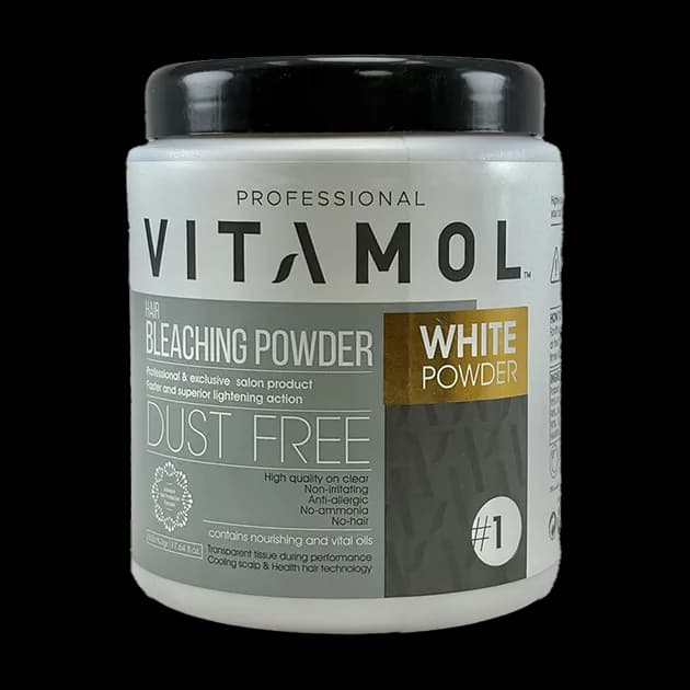 پودر دکلره مو ویتامول VITAMOL مدل Hair Bleaching Powder White Powder – روشن‌کنندگی سریع و بدون گرد و غبار