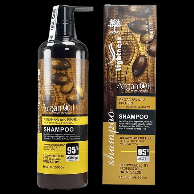 شامپو تقویت‌کننده مو لایتنس Lightness مدل Argan Oil Anti Hair Fall Renewal
