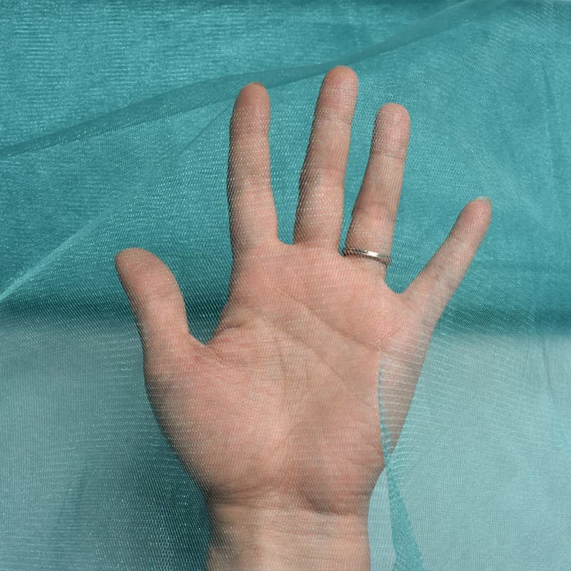 پارچه تور کریستال آبی فیروزه ای — تصویر ۳
