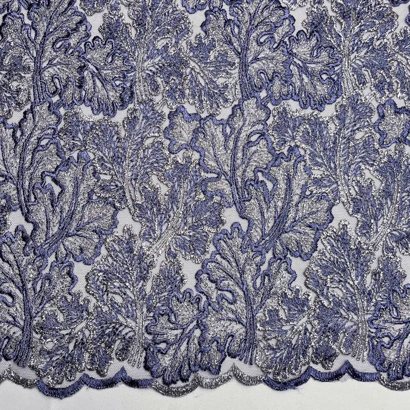 پارچه دانتل گیپور نخ بنفش وارداتی — تصویر ۳