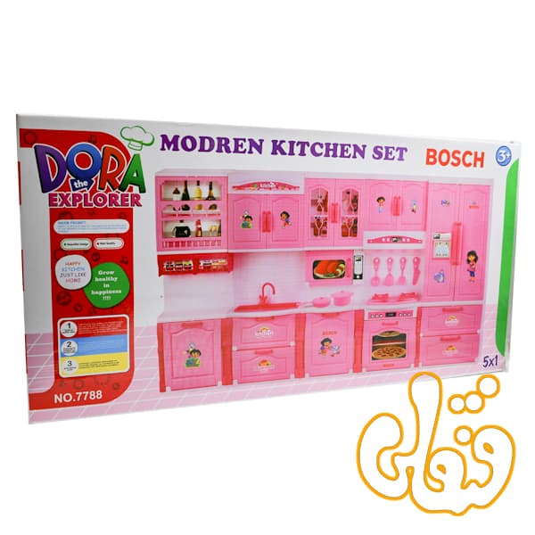 آشپزخانه کابینت یخچال و گاز و سینک و ماکروفر طرح دورا 7788 — تصویر ۲
