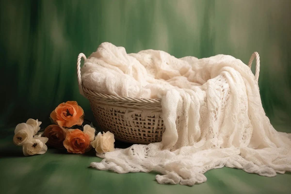 8 بک دراپ سبد نوزاد آتلیه عکاسی — تصویر ۴