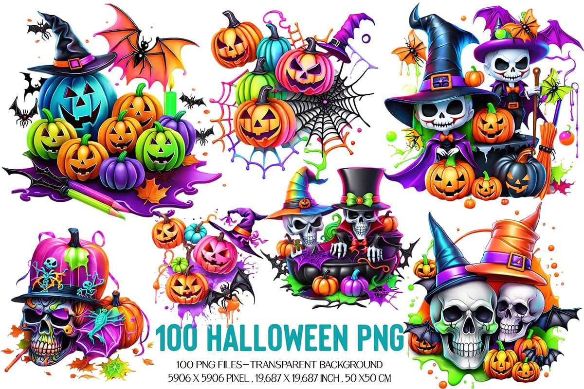 100 کلیپ آرت هالووین PNG