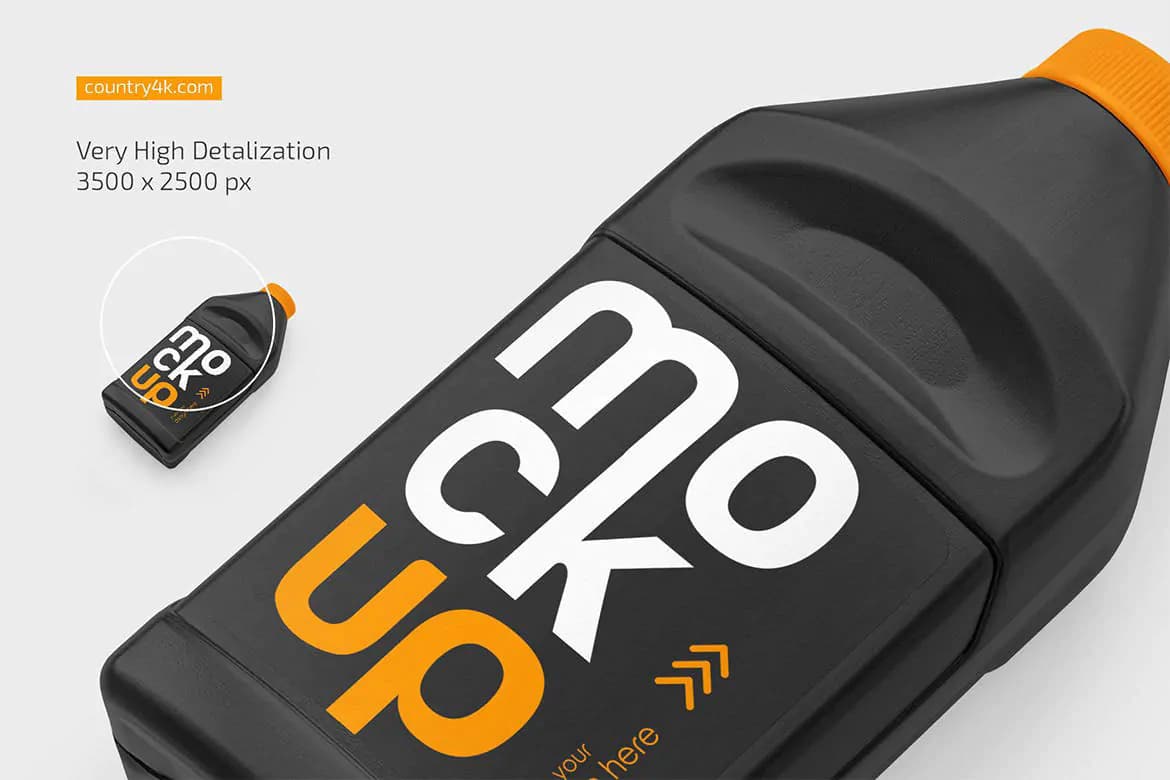 موکاپ بطری روغن موتور — تصویر ۳