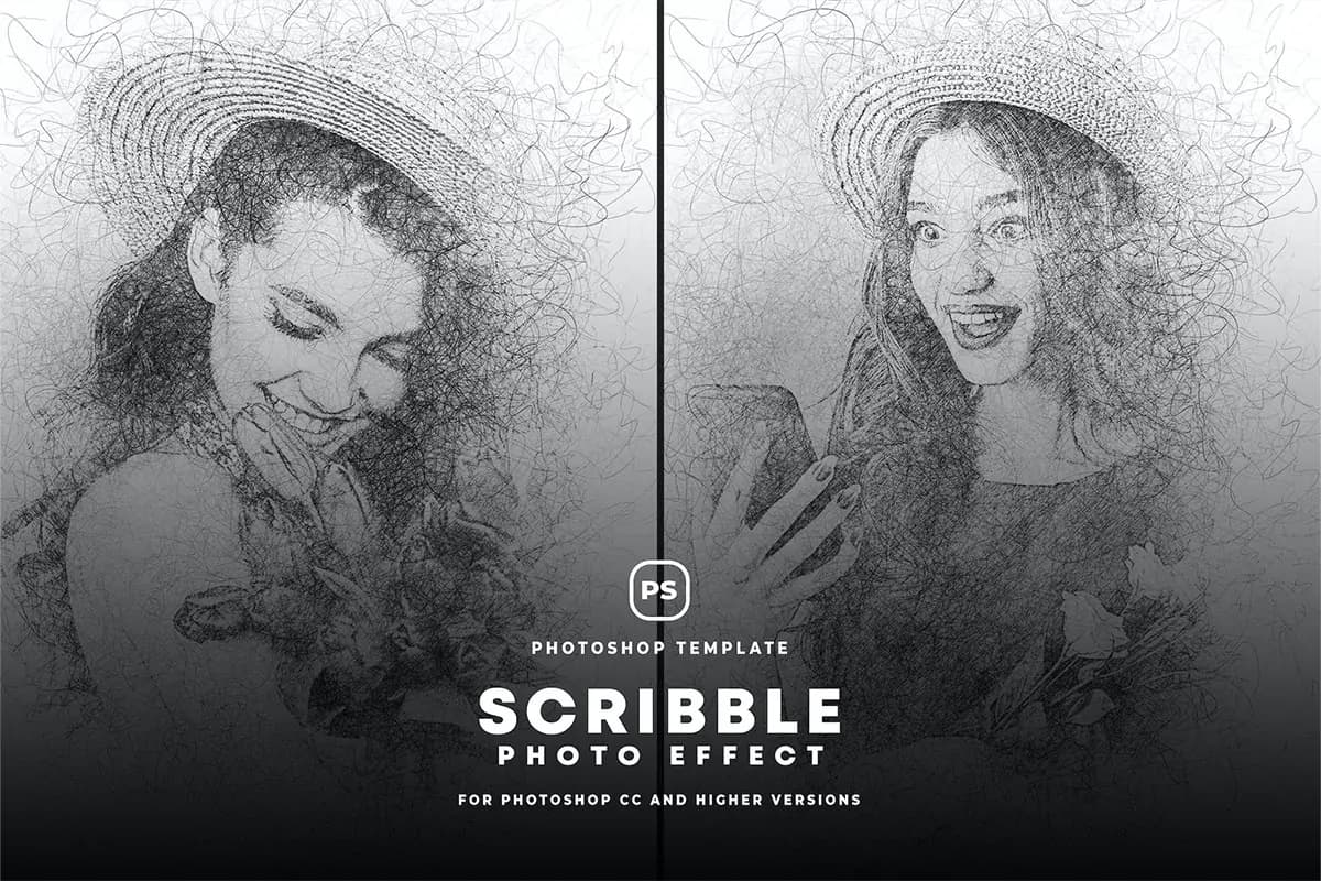 افکت عکس نقاشی خط خطی هنری