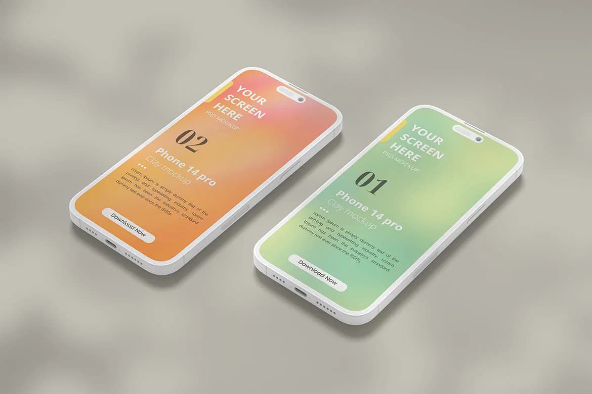 موکاپ iPhone 14 Pro Clay — تصویر ۴