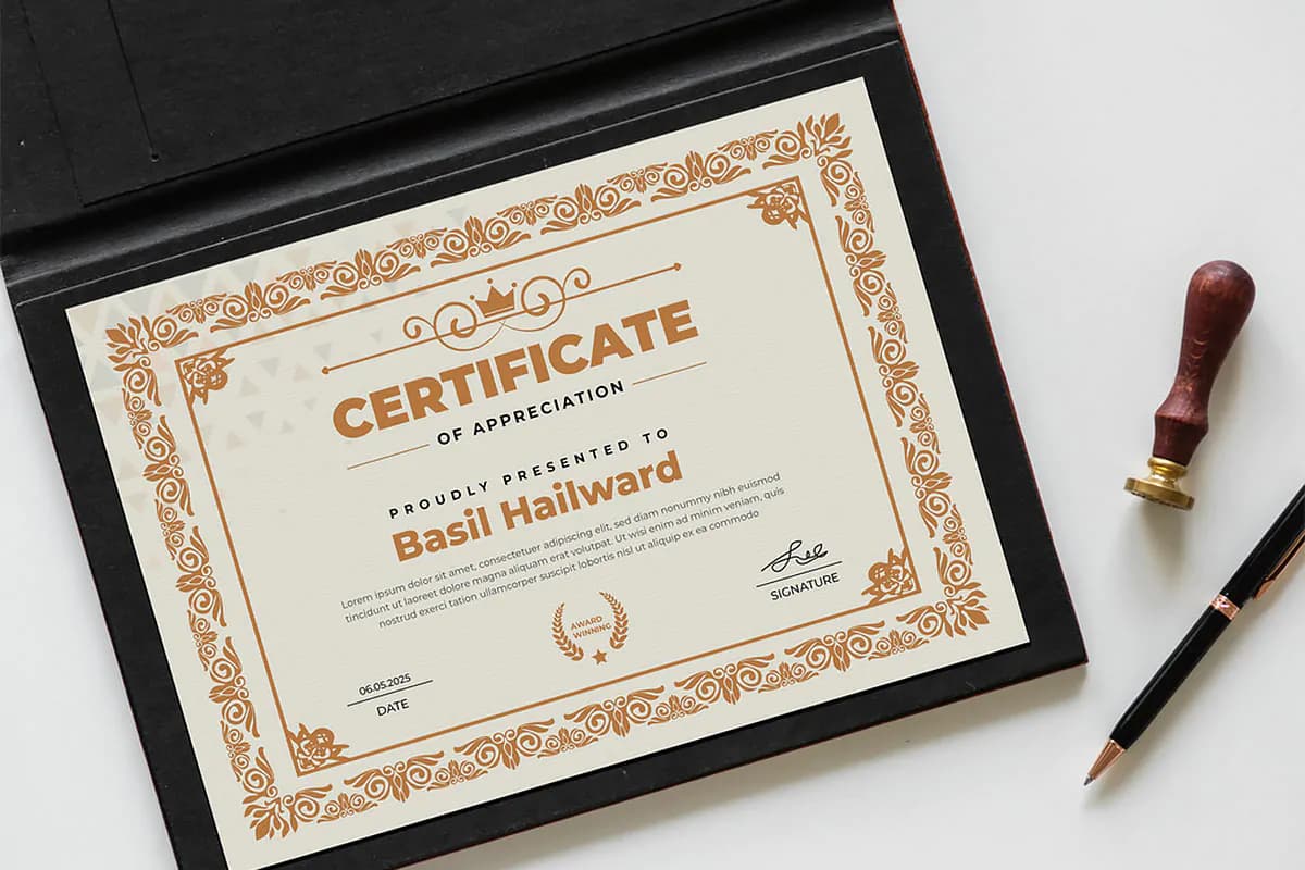 طرح وکتور سرتیفیکیت
